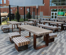 QUAY FSC timber and steel table