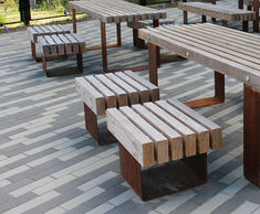 QUAY FSC timber and steel stool