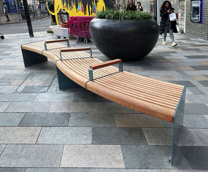 ILFORD curved heavy-duty FSC hardwood and steel seat