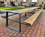 MURTON FSC hardwood and steel picnic table and benches