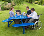 Ranger Tri Table - steel vandal-resistant picnic table and bench