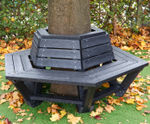 Alderwood - hexagonal recycled plastic tree seat with backrest