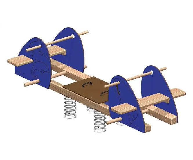 Unique multi-spring rocker Dolphin and whales
