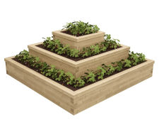 Pyramid layered wooden raised planter