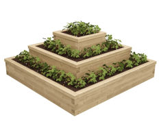 Pyramid layered wooden raised planter
