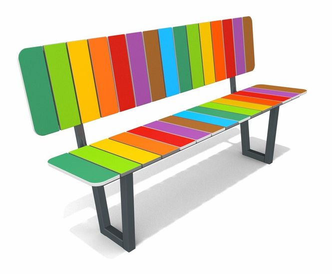 Urbaniq Colour Bench w backrest - 7000405