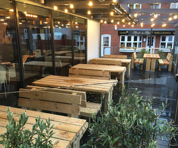 Stark Table & Benches - outdoor timber seating