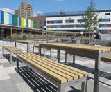 Parallel steel and iroko picnic table - on this page