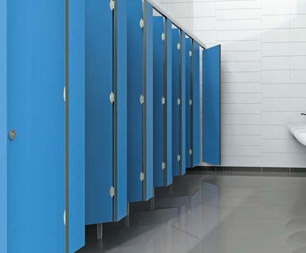 Thor semi-framed washroom cubicle system for education