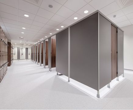 Sprint toilet, shower and changing room cubicle system