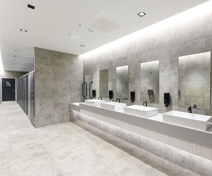 Luxurious washroom facilities for shopping centre refurbishment