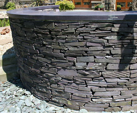 Natural slate walling