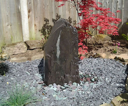 Slate monolith, drilled 600mm