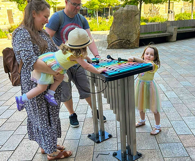 Instruments for outdoor musical pocket park - Sheffield