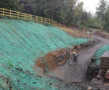 Hydroseeding a mountain bike park slope - BikePark Wales