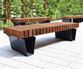 Langley steel-framed bench - LBN118