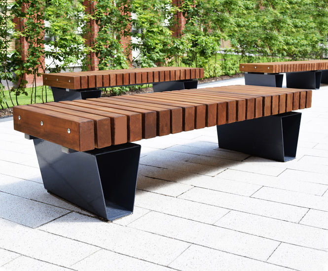 Langley LBN118 - steel-framed bench with timber top