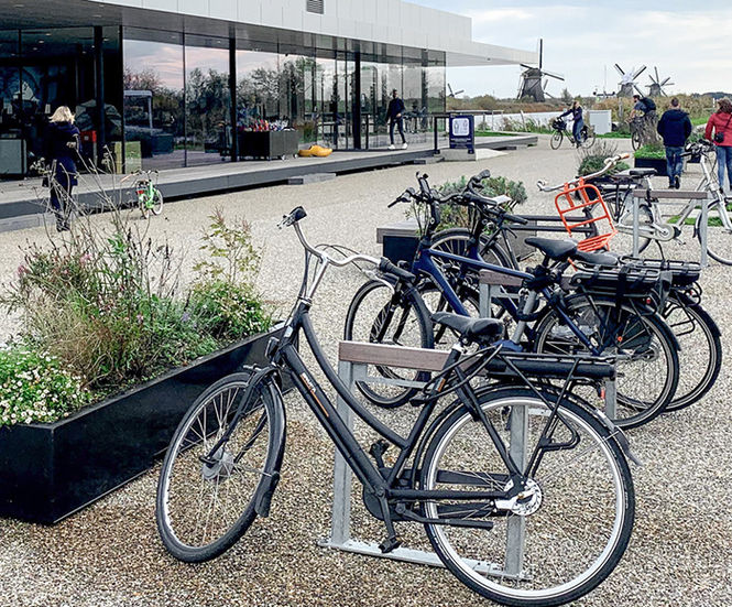 Bike rack parking lot top