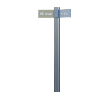 Tee - stainless steel and aluminium configurable fingerpost