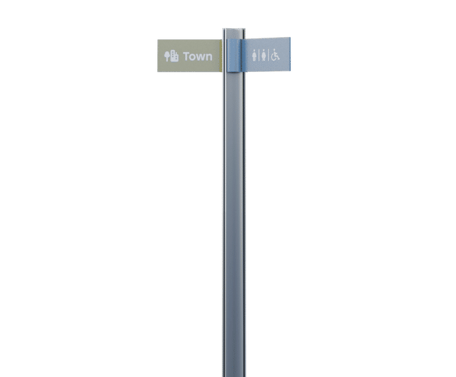 Tee - stainless steel and aluminium configurable fingerpost