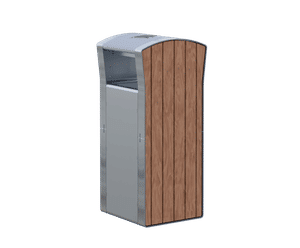 Tee litter bin - curved top