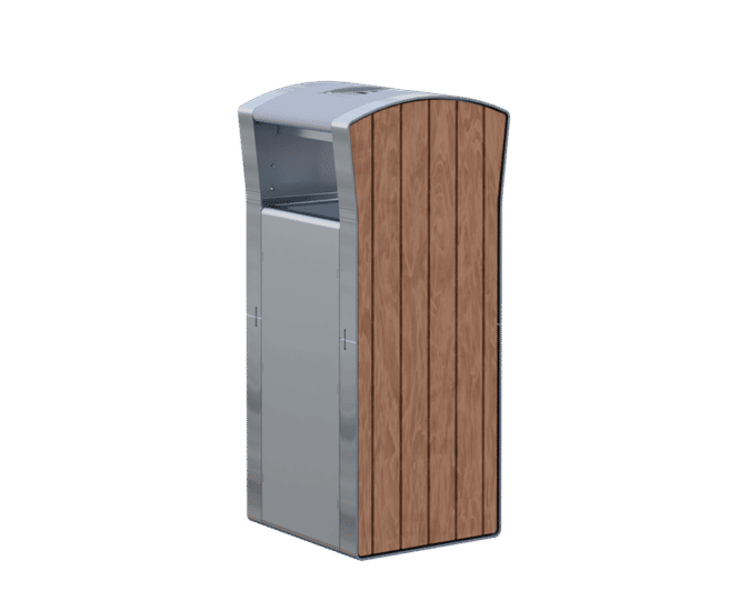 Tee litter bin - curved top