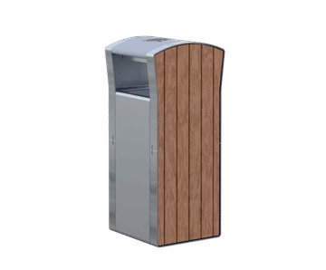 Tee litter bin - curved top