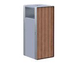 Tee - steel and timber litter bin with flat top and ashtray - on this page