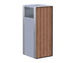 Tee - steel and timber litter bin with flat top and ashtray