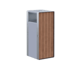 Tee - steel and timber litter bin with flat top and ashtray - on this page