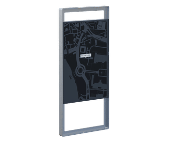 Tee - stainless steel outdoor monolith sign with information insert