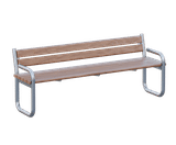 Tubular - stainless steel and timber outdoor bench with back and armrests - on this page