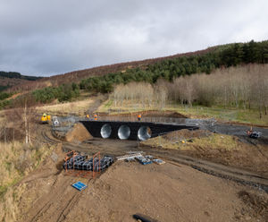 Vegetated retaining walls for bridges at Glentress Forest MBT