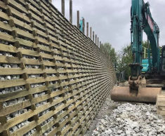 Permacrib retaining wall for hospital car park extension