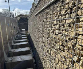 Gabion basket retaining walls for new housing development