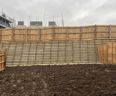 Crib retaining walls for new Taylor Wimpey housing development