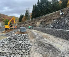 Gabion basket retaining wall facilitates build of new substation