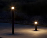 Point Sun illuminated aluminium bollard