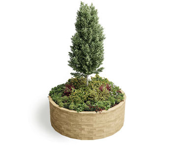 Ben Mor Planter - Scots pine timber round outdoor tree planter