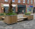 Stockport square timber and stainless planter / bench 2