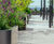 Steel planters and durable porcelain terrace surfaces - Nine Elms 2
