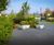 Outdoor seating and bins for new housing estate's community space 5