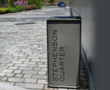 Matching bollards and litter bins - Stephenson Quarter - on this page