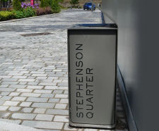 Matching bollards and litter bins - Stephenson Quarter