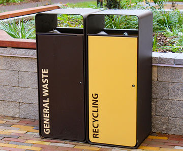 Box Litter Bin - contemporary customisable outdoor bin