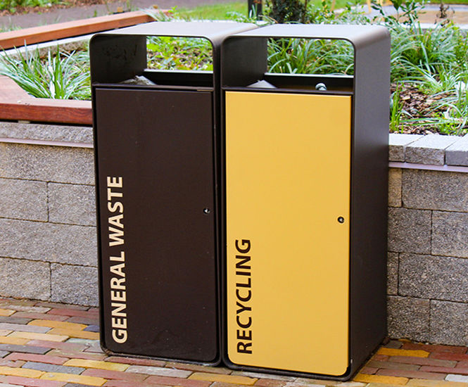 Box Litter Bin - contemporary customisable outdoor bin