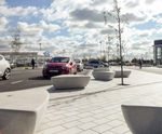 Arrowhead co-ordinated seating and planter elements