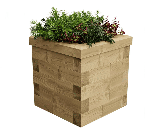 Munro Planter - square Scots pine outdoor planter