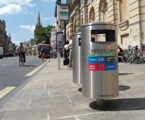 Zenith Litter Bin - outdoor steel litter bin for public spaces