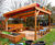 Timber pergola with coloured polycarbonate roof 5